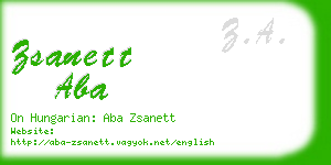 zsanett aba business card